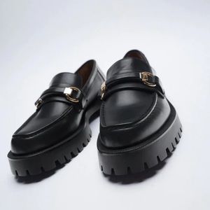 Zara lug soled chunky loafers